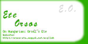 ete orsos business card